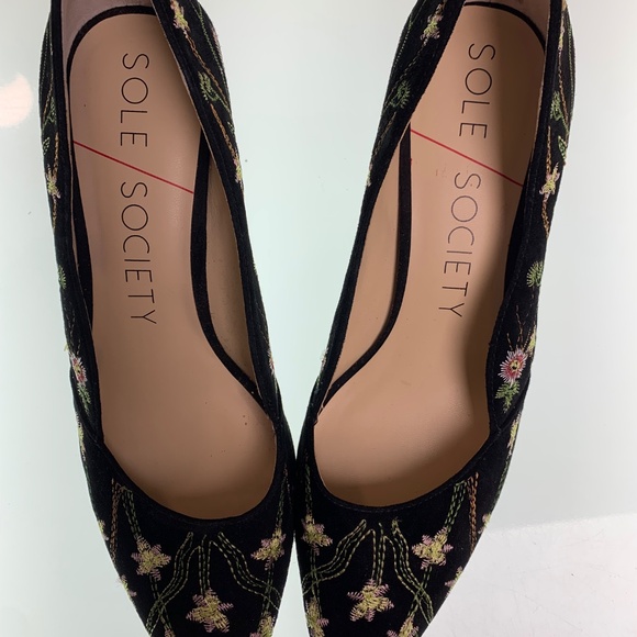 Sole Society So Edith Embroidered Suede Heels - Picture 3 of 7